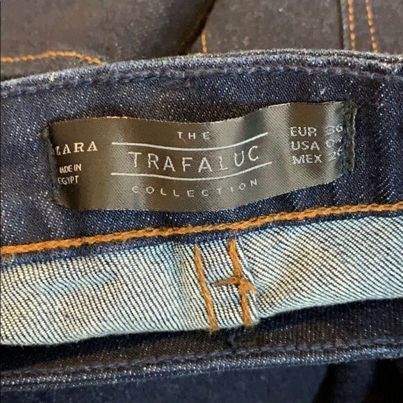 Zara Trafaluc wide leg high rise dark wash jeans - Picture 7 of 8